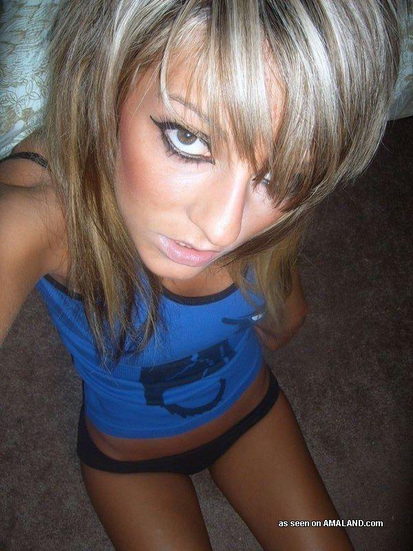 Sexy ass emo girl shows off her tits and tight body #60635903