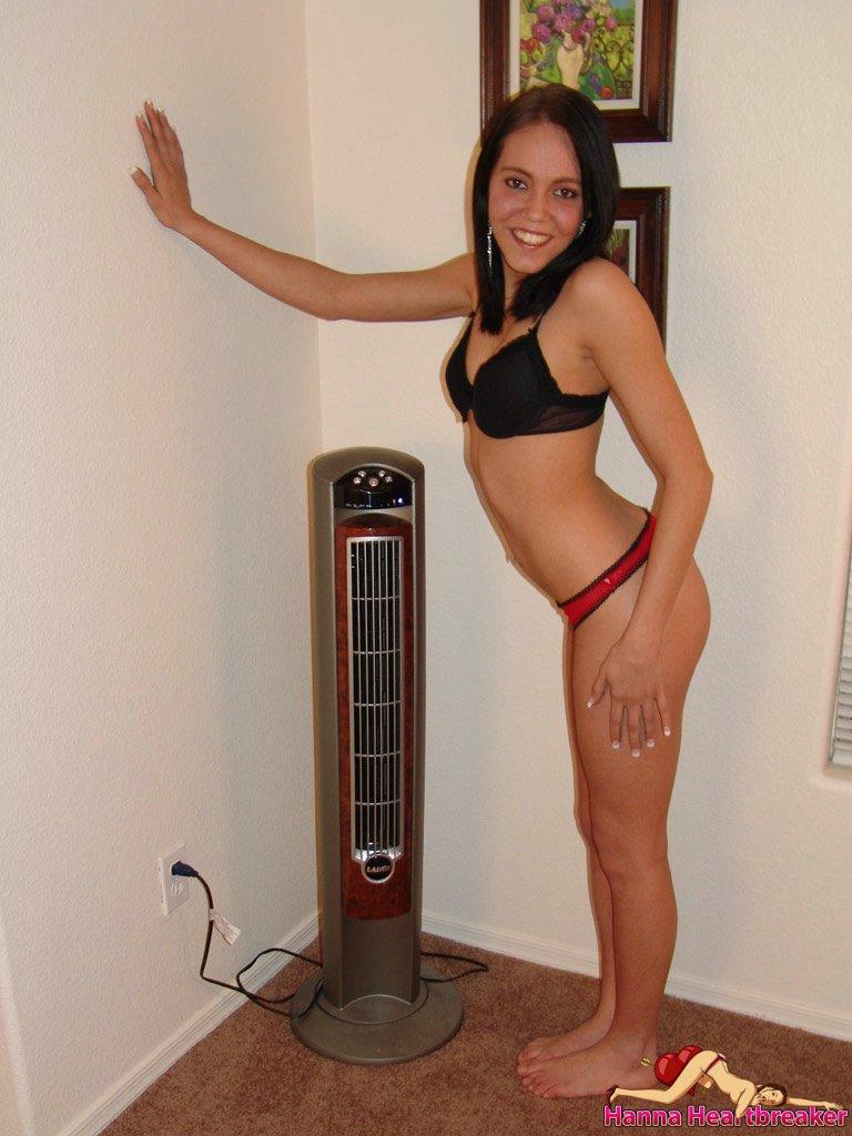 Pictures of Hanna playing with a big long hard fan #54640580