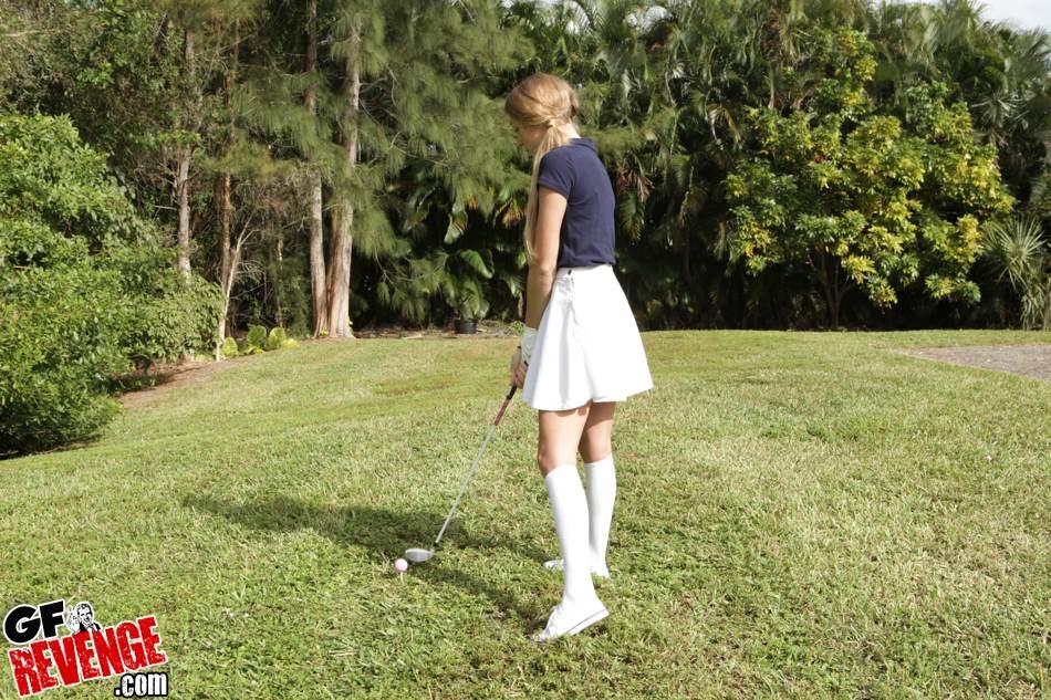 Blonde Coed Camerron Puts Out For Her Golfing Coach