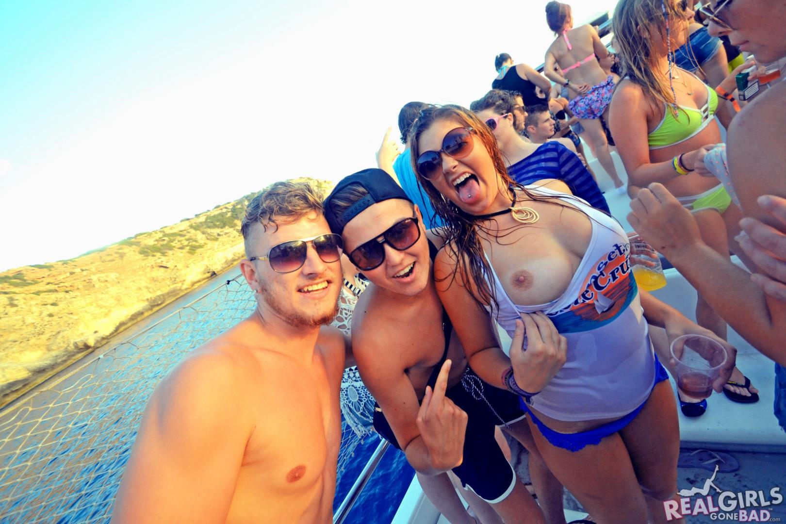 Hot college coeds go wild on a boat party #60774561
