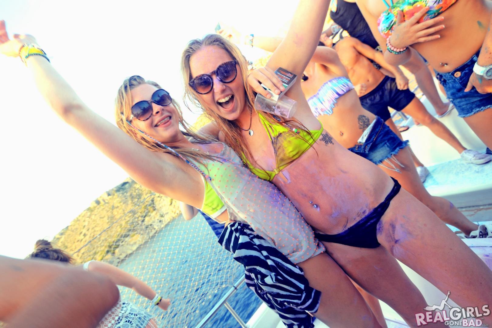 Hot college coeds go wild on a boat party #60774604