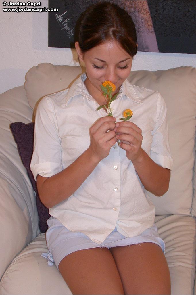 Pictures of Jordan Capri doing weird things with a flower #55613409