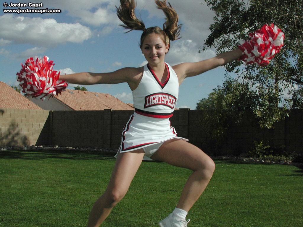 Cheerleader Jordan Capri cheers with no panties on #55624552