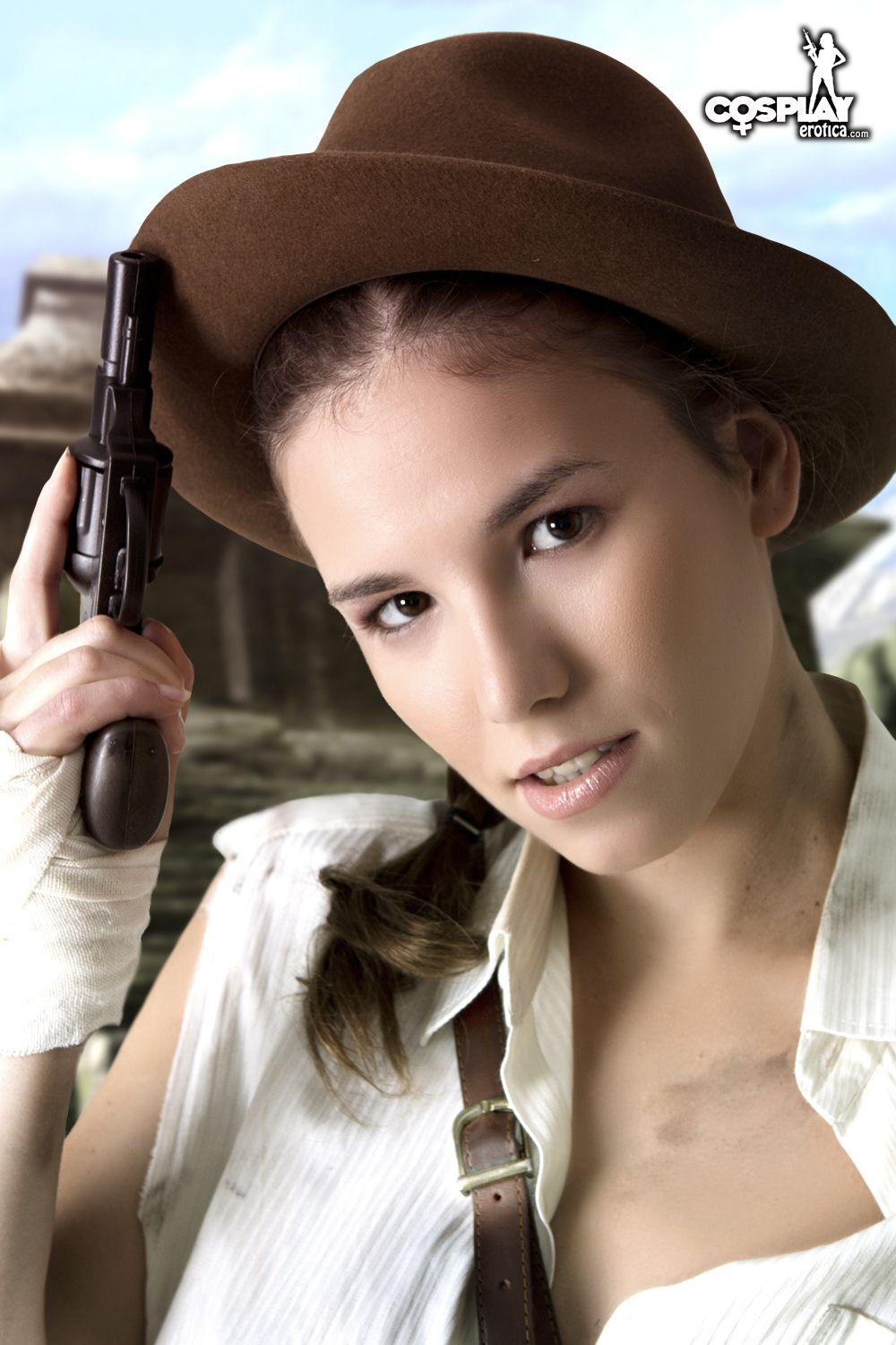 Cosplayer Cassie dresses up as a sexy female Indiana Jones #53702571
