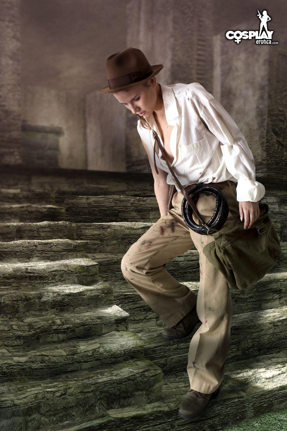 Cosplayer Cassie dresses up as a sexy female Indiana Jones #53702758