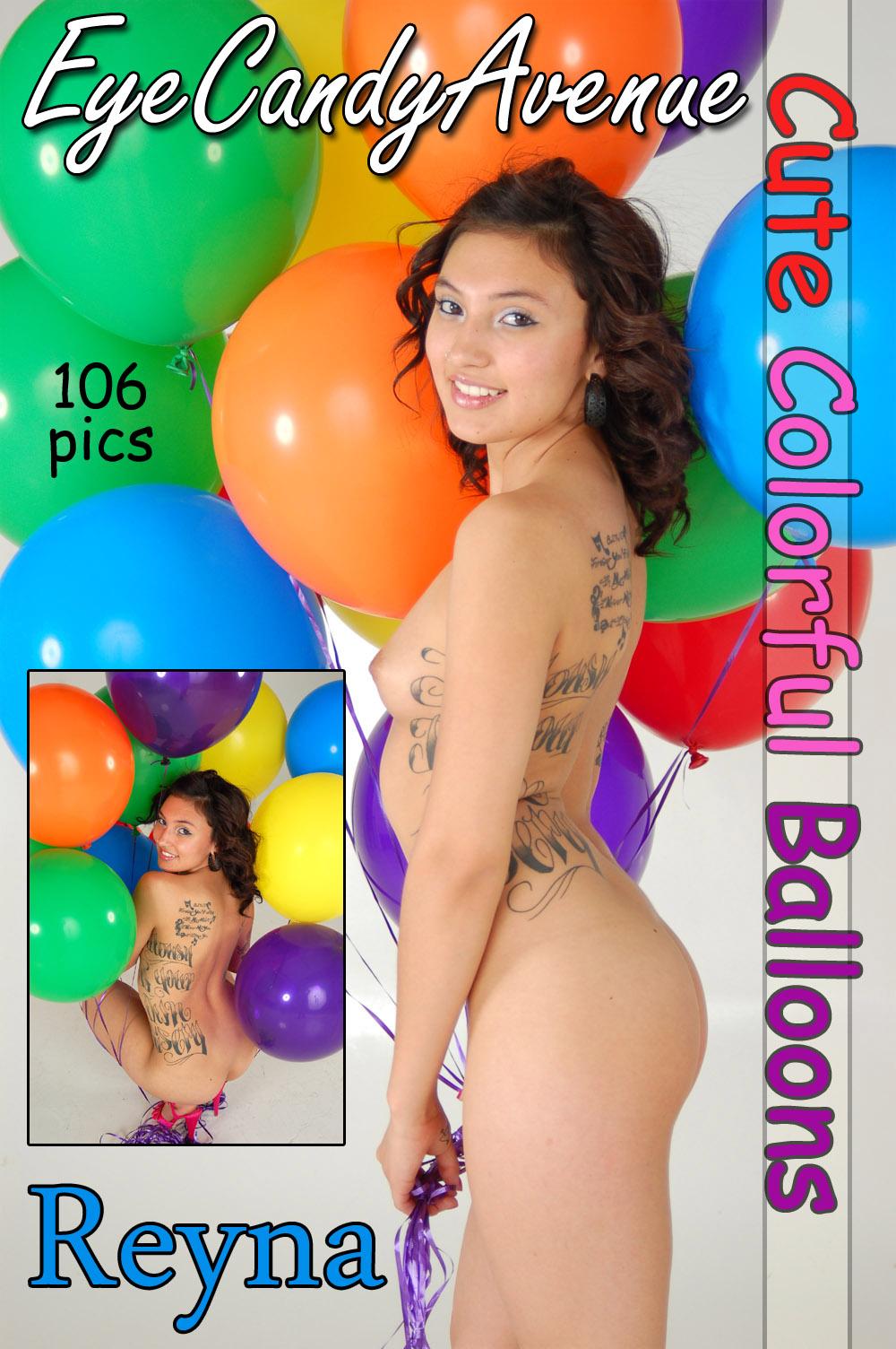 Alternative girl Reyna is irresistible and nude with balloons #59867928