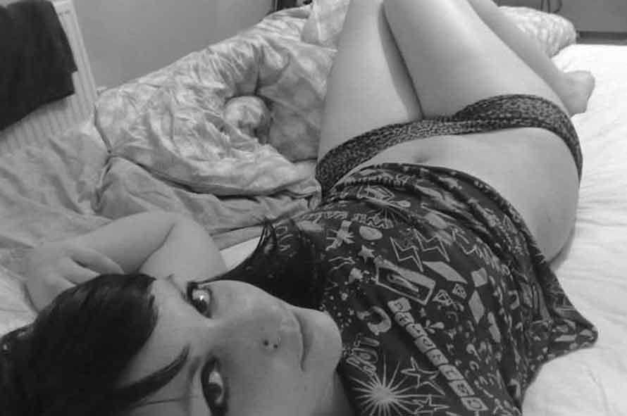 Pictures of a sexy goth gf naked in black and white #60714972