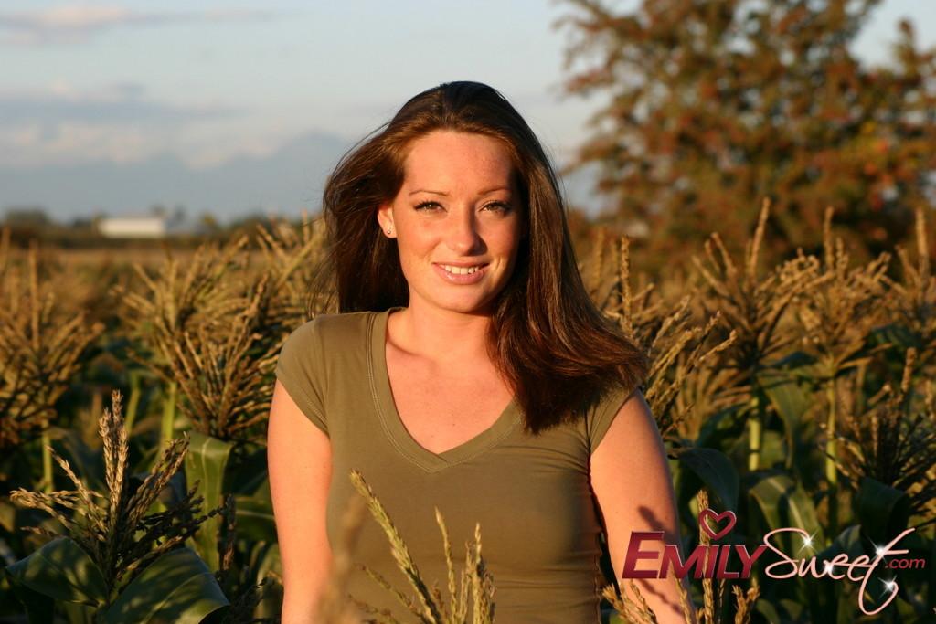 Pictures of Emily Sweet treading naked through a corn field #54241650