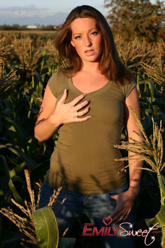 Pictures of Emily Sweet treading naked through a corn field #54241774