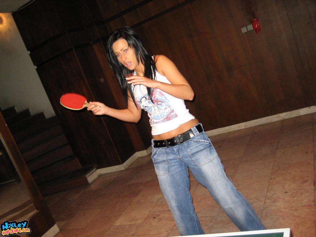 Pictures of Hailey Hardcore playing a game of strip ping pong #54597951