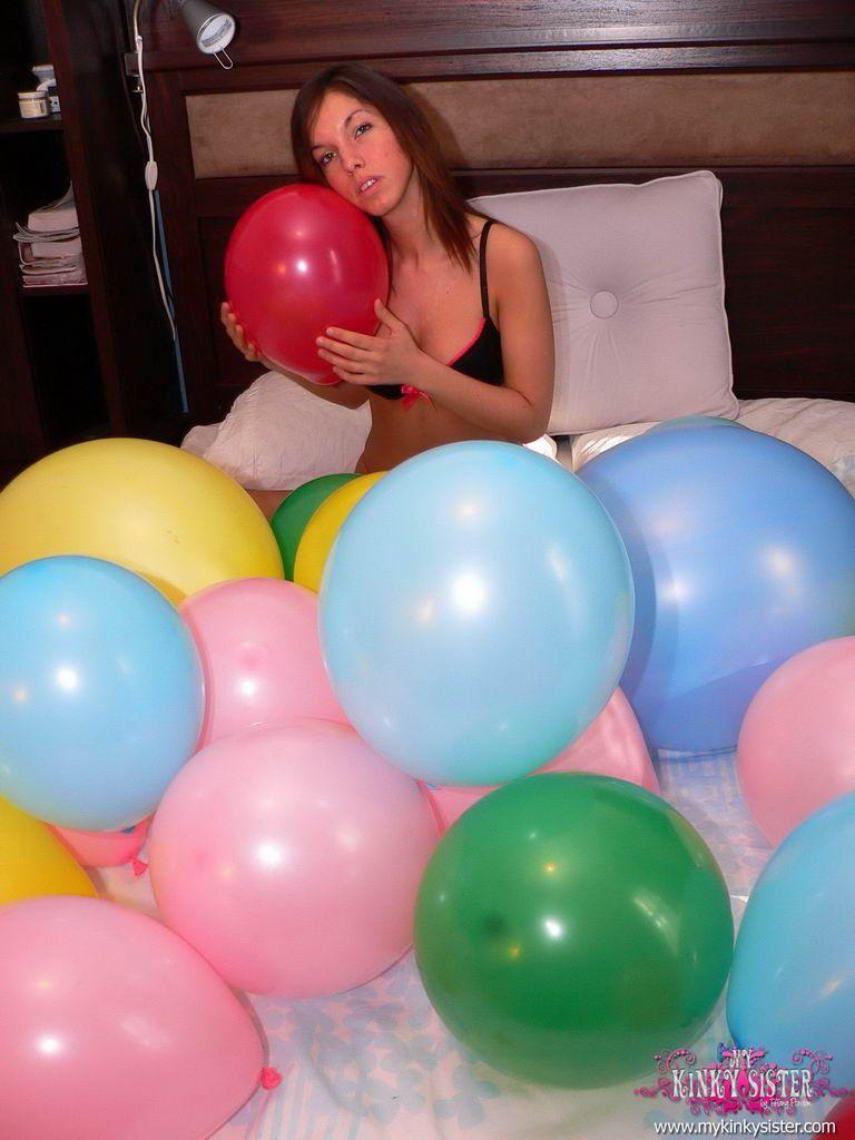 Pictures of teen babe Brittany Preston playing with balloons #53539078