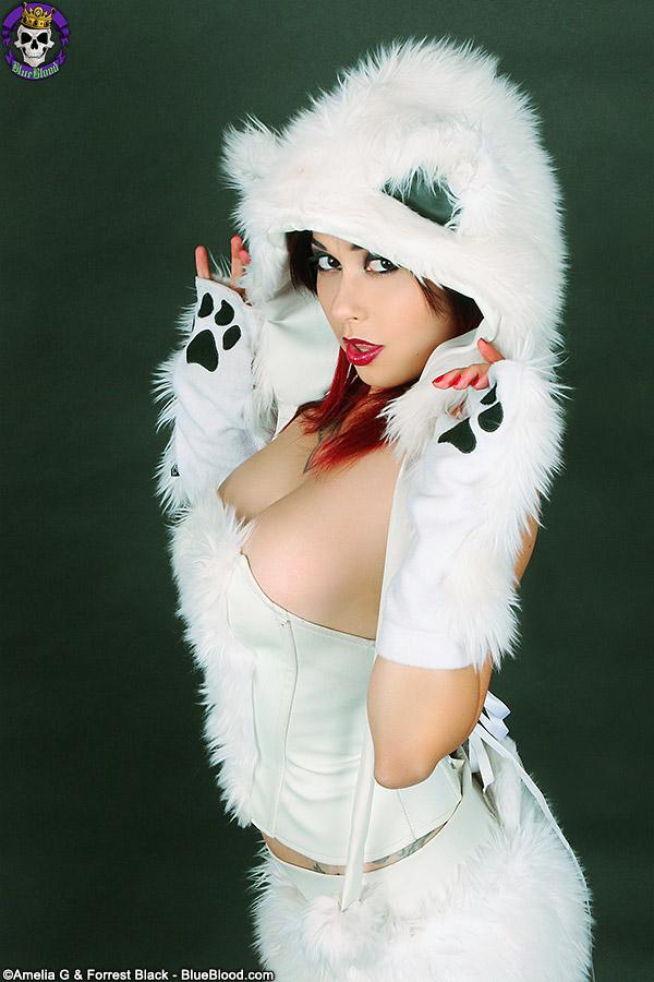 Furry Fantasy Girl With Amazing Tits Plays Polar Bear #60366807