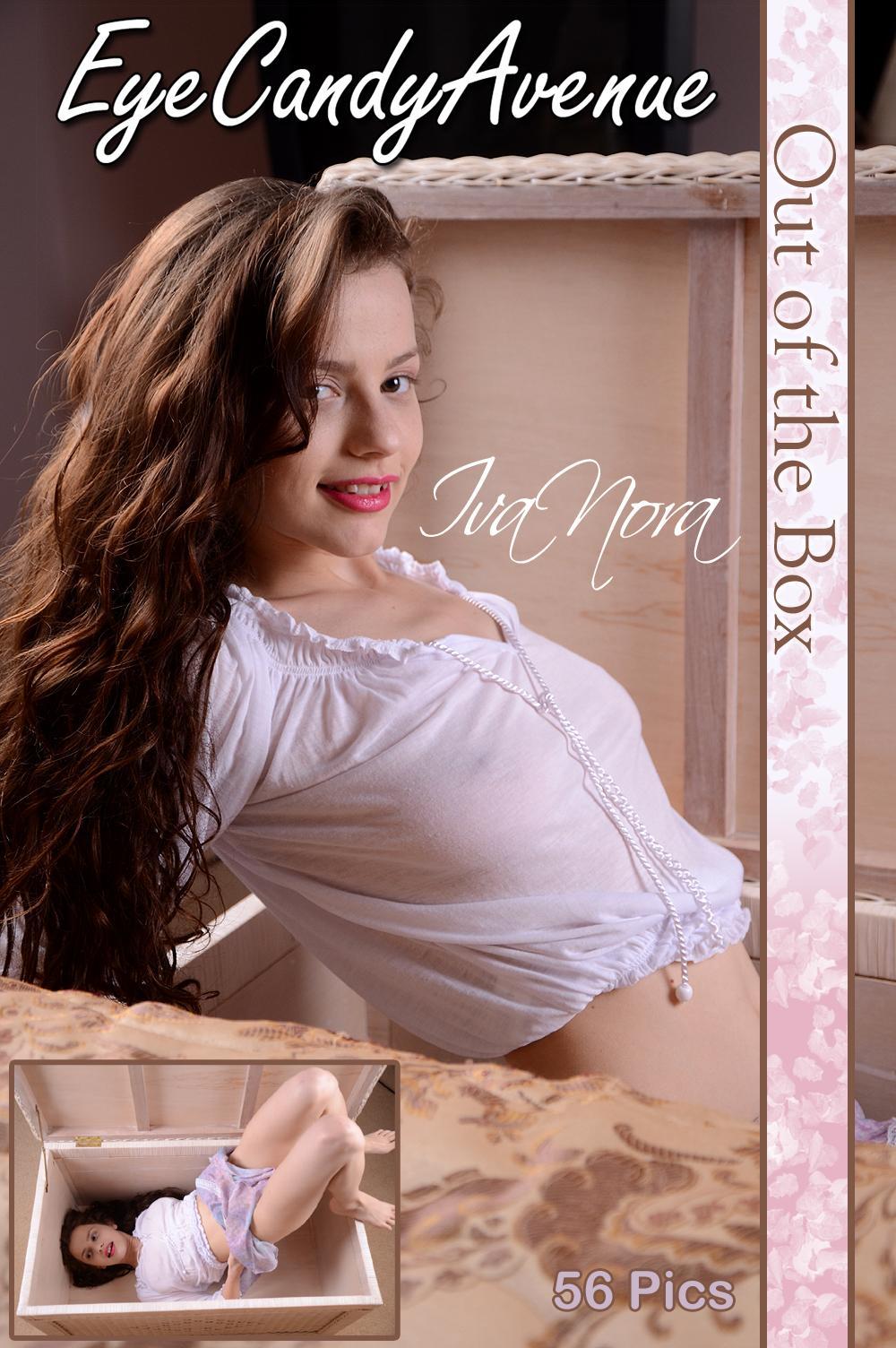 Beautiful brunette girl Iva Nora is inside a box getting frisky #54966626