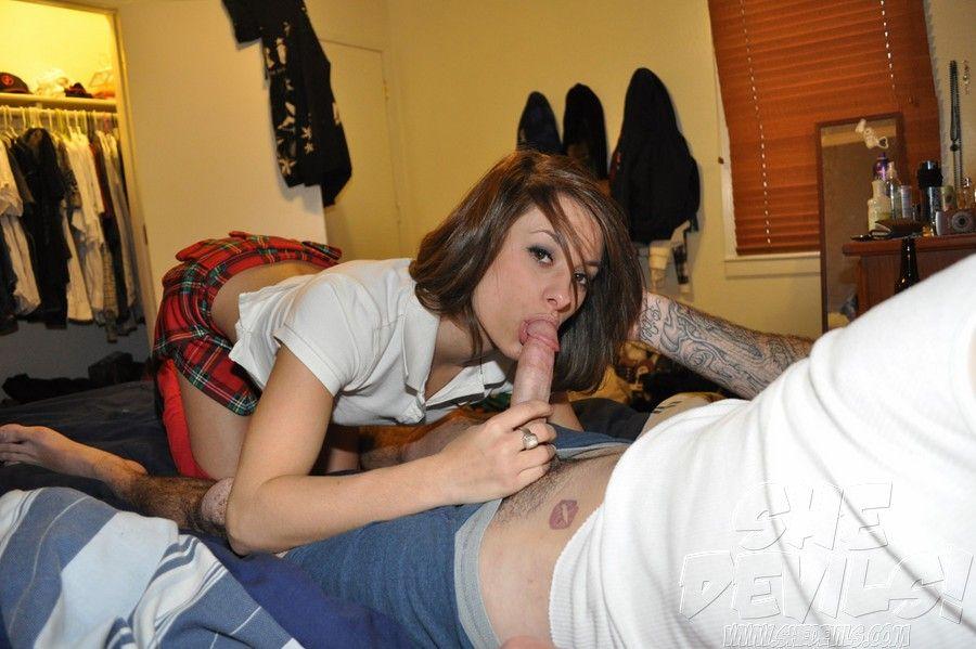 Pictures of an adorable schoolgirl giving a blowjob #60800388