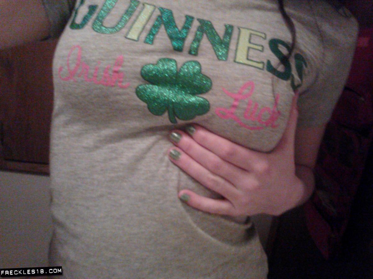 Pictures of hot brunette teen Freckles 18 wishing you a happy St Patricks Day #54414646