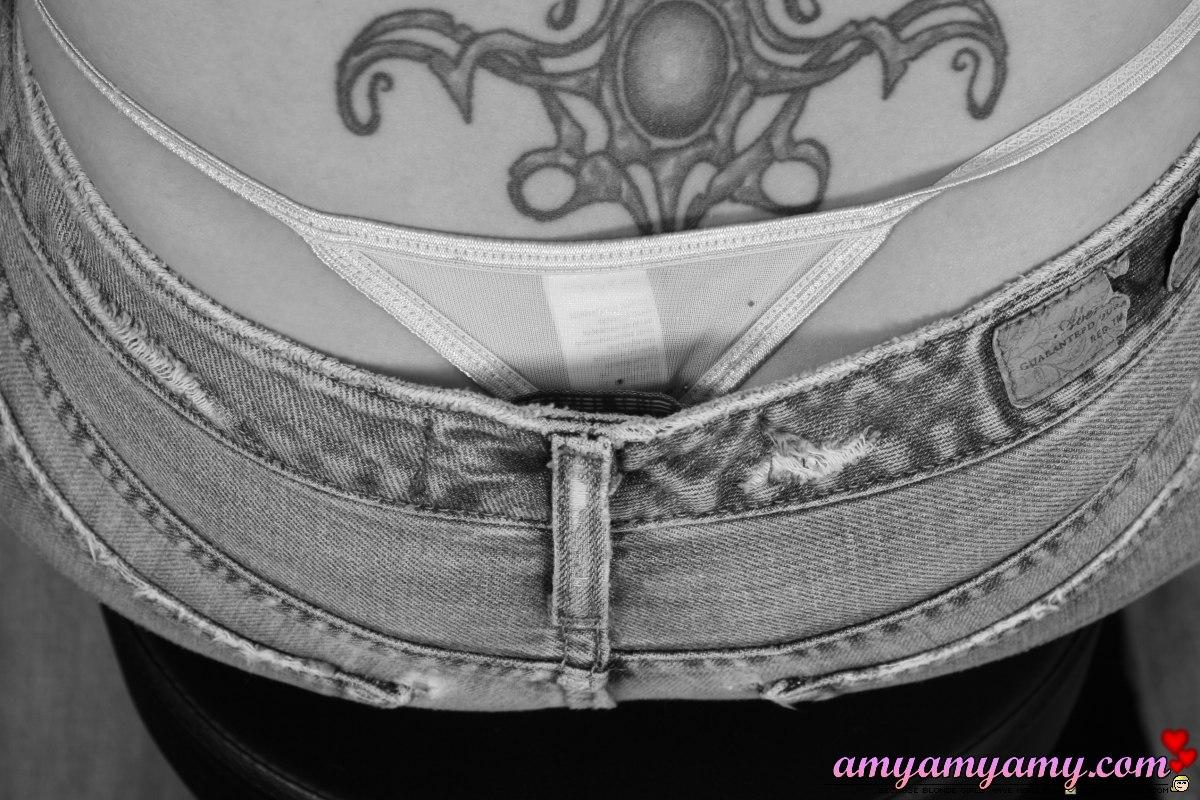 Pictures of teen model Amy Amy Amy teasing you in black and white #53103539