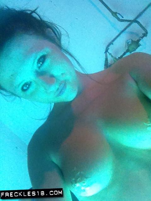 Pictures of Freckles 18 taking hot pics of herself while tanning #54415883