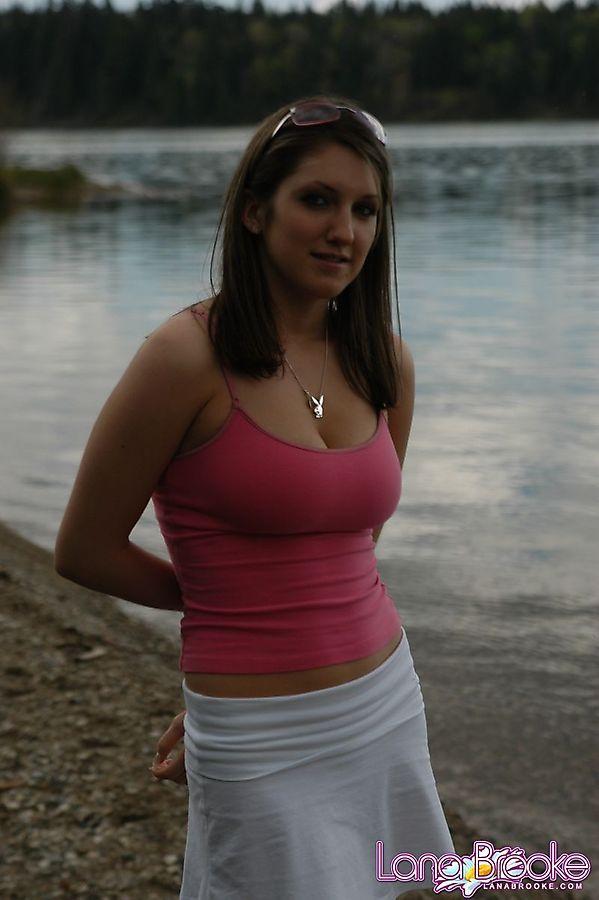 Pictures of teen Lana Brooke flashing her tasty tits by the lake #58812385
