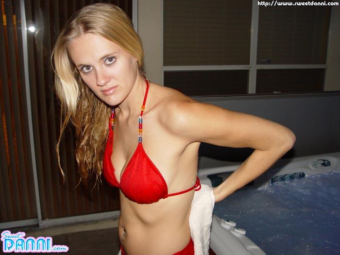 Pictures of Sweet Danni going for a dip in the hot tub #60027923