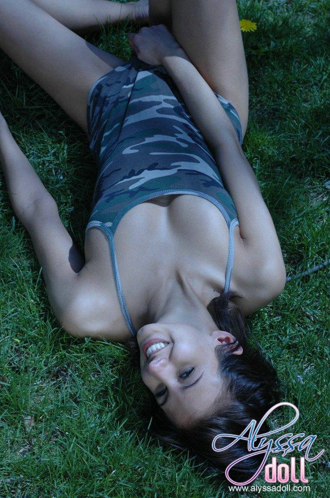 Alyssa Doll does a tease on her lawn #53053633