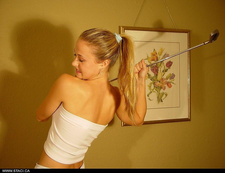 Pictures of teen amateur Staci.ca playing a kinky game of indoor golf #60004709