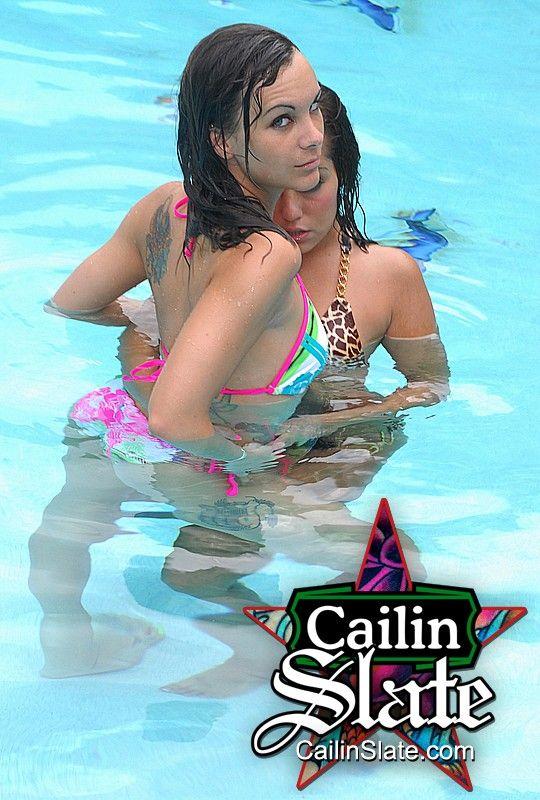 Pictures of Cailin Slate getting it on with a friend in a pool #53598229