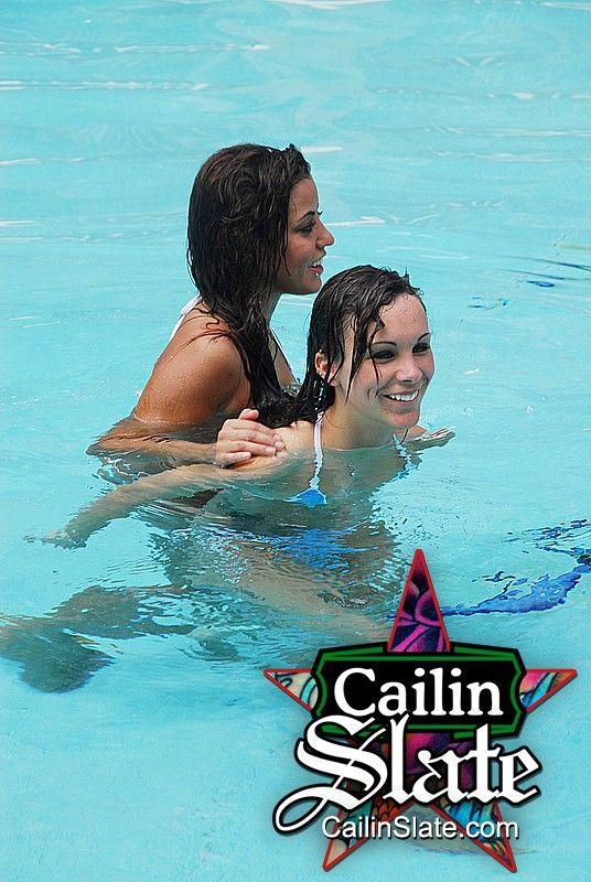Pictures of Cailin Slate getting it on with a friend in a pool #53598347