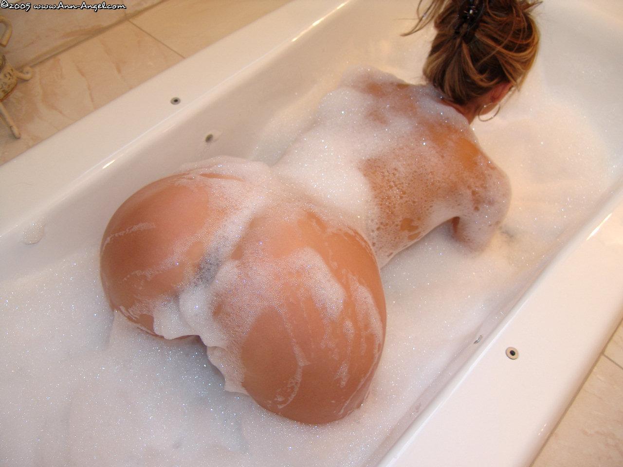 Ann taking a hot bubble bath #53230085