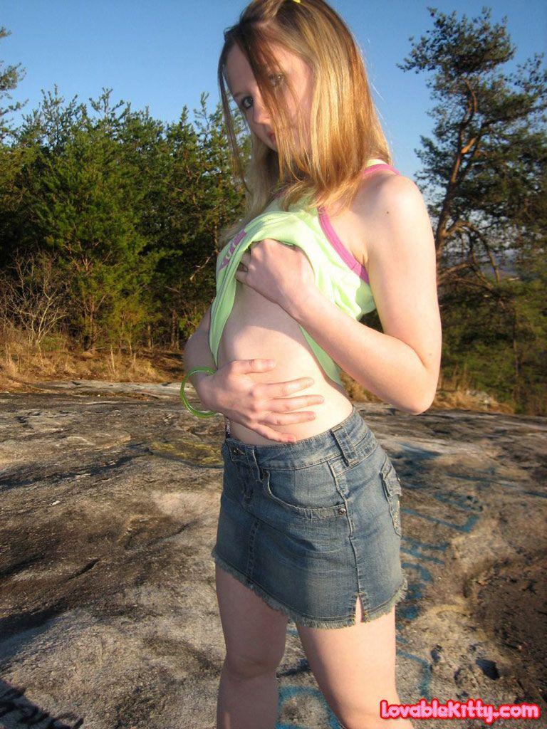 Pictures of teen Lovable Kitty getting naked outside for you #58762536