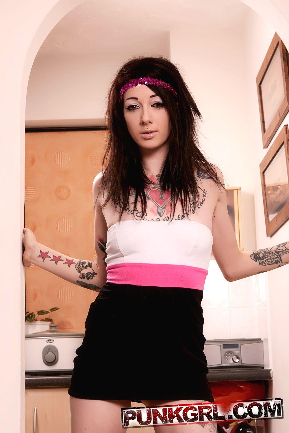 Pictures of tattooed princess Hollywood getting naked in the pantry #60762844