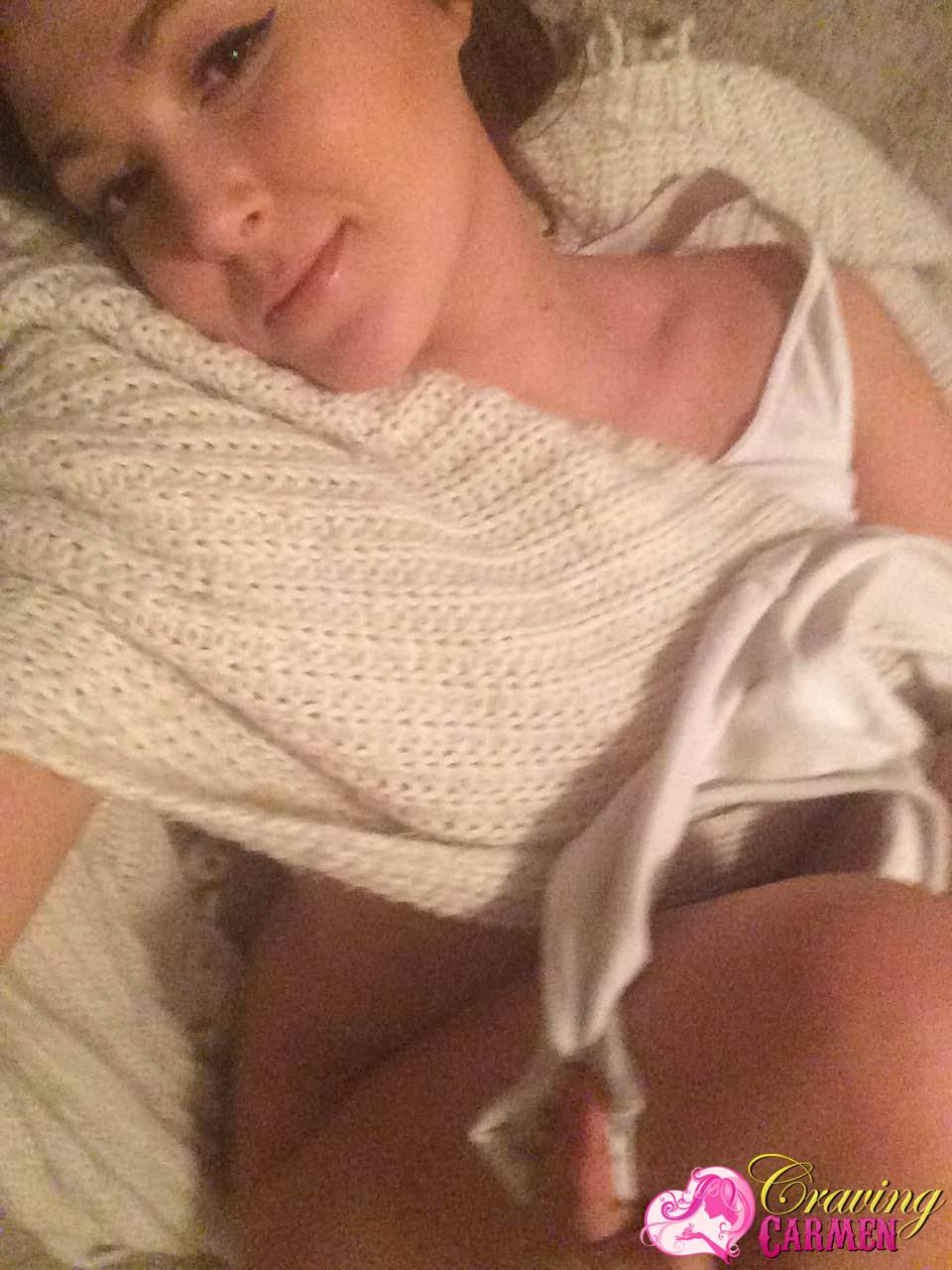 Craving Carmen gets naked and takes selfies in bed #53874527