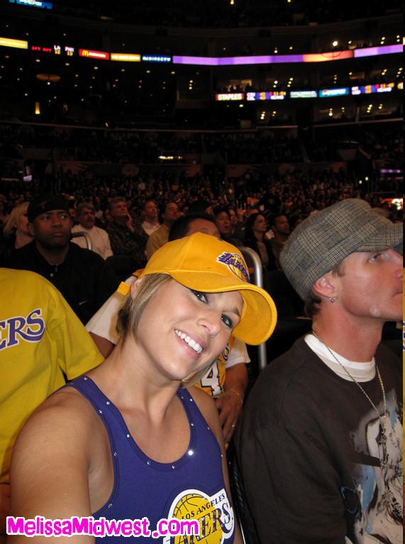 Pictures of teen babe Melissa Midwest sucking dick at a Lakers game #59491782