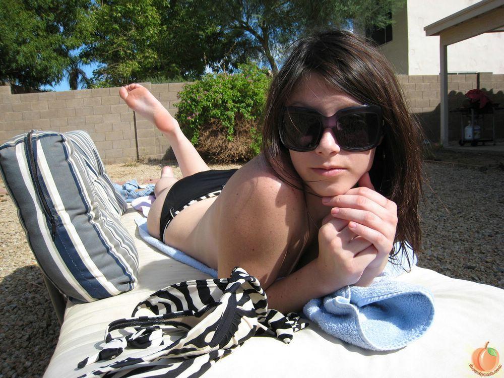 Pictures of an adorable brunette teen in a bikini #61974863