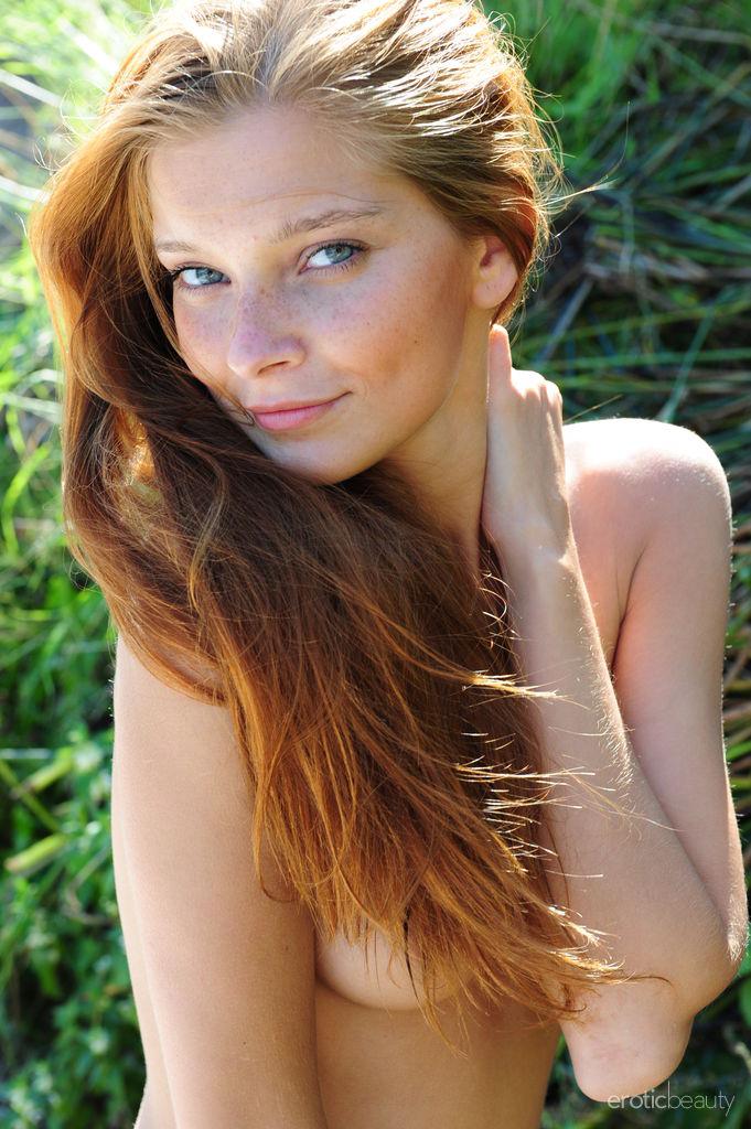 Beautiful redhead teen Indi shows you her stunning body outside #54882623