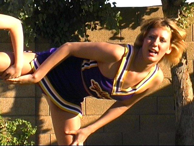 Pictures of two hot cheerleaders practicing their moves outside #60578138