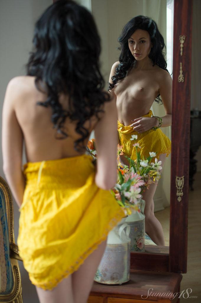 Stunning girl Venessa strips off her yellow dress just for you #60829975