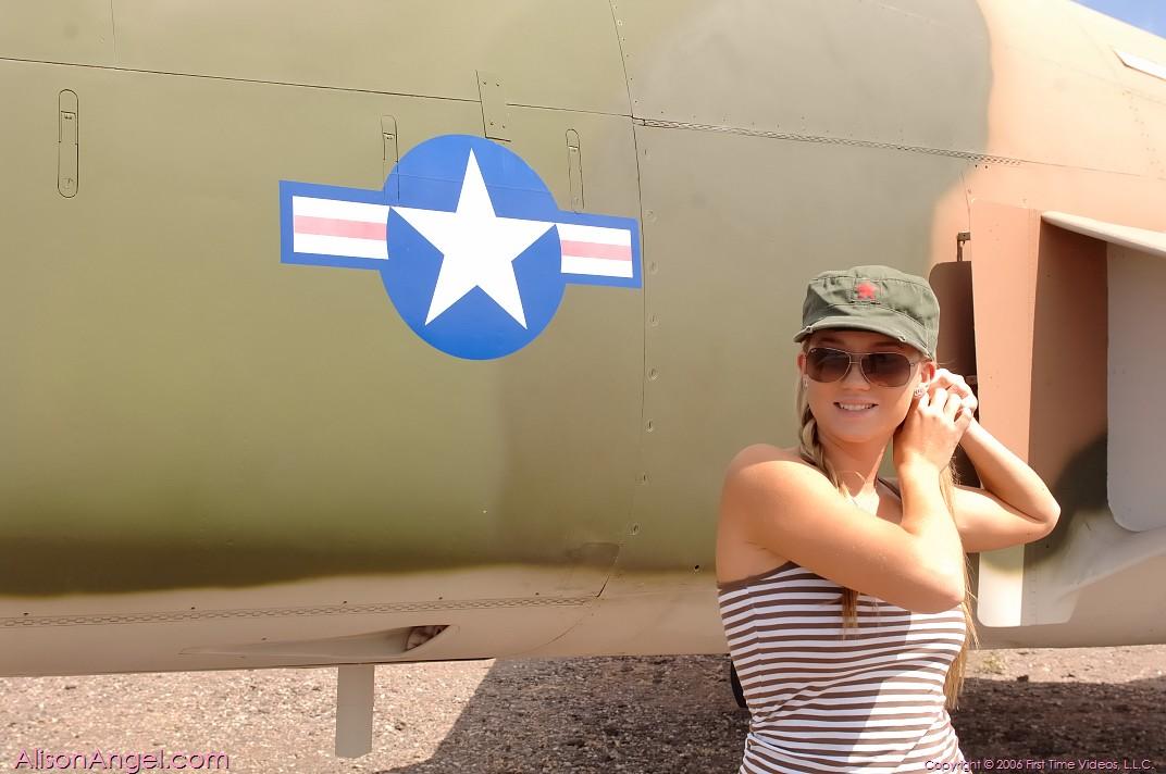 Pictures of Alison Angel flashing on an air force base #53016967