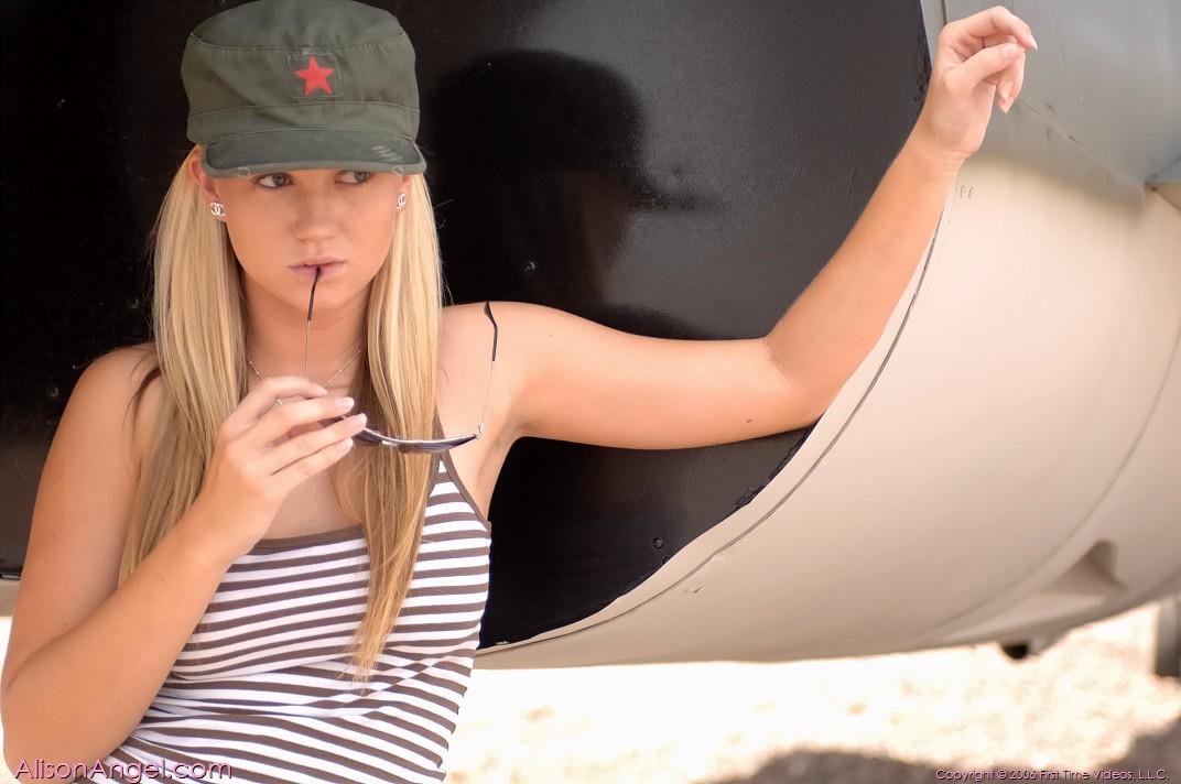 Pictures of Alison Angel flashing on an air force base #53017238