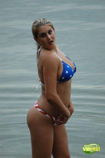 Pictures of Courtney Virgin going for a swim in her USA bikini #53872158