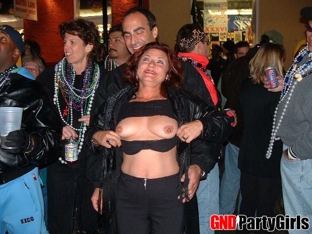 Drunk girls love to flash their tits for beads at Mardi Gras #60506240