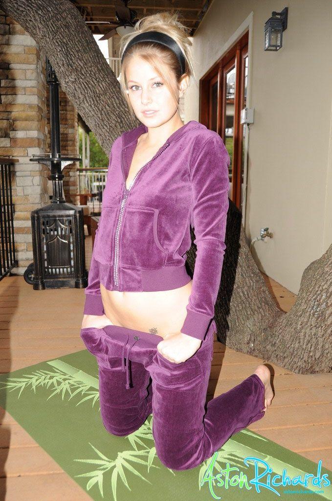 Pictures of Aston Richards slipping out of her purple suit #53348996