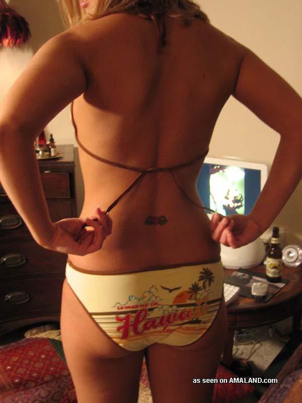 Fotokompilation eines Amateur-Bikini-Babes, das sich selbst fotografiert
 #60661971