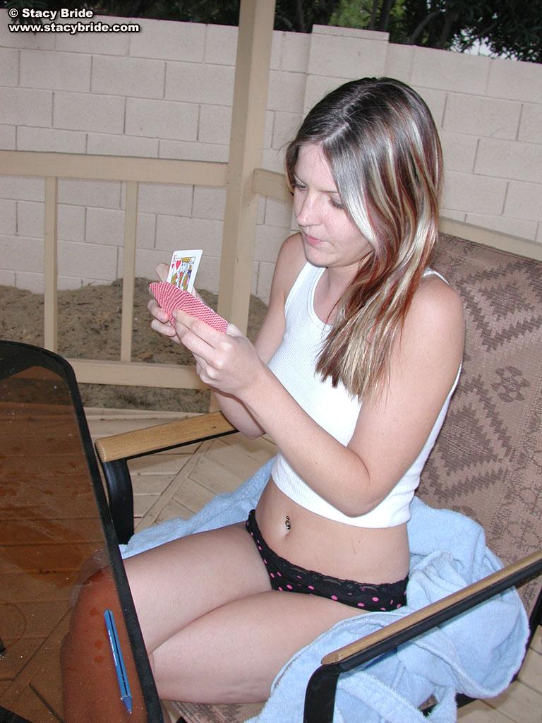 Pictures of teen model Stacy Bride playing strip poker with her friends #58801253