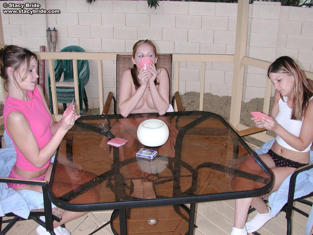 Pictures of teen model Stacy Bride playing strip poker with her friends #58801362