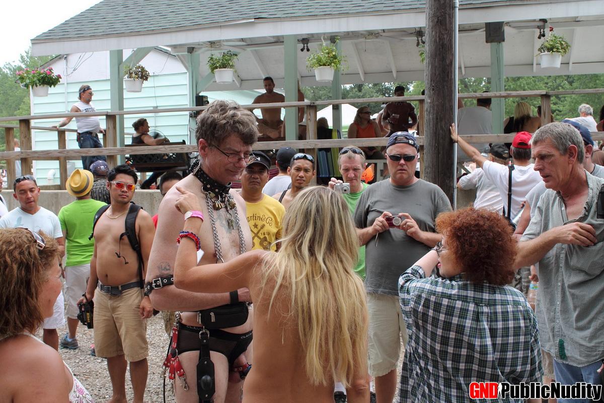 No ones shy at a public nudity party where hot girls walk around naked and flashing the cameras #60506848