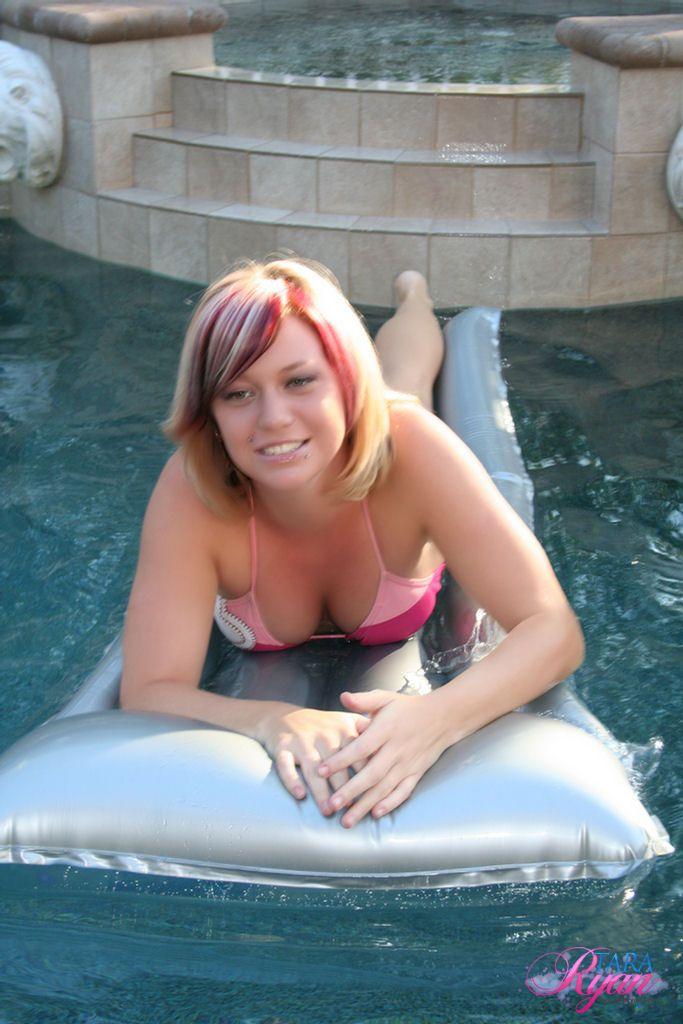 Pictures of teen Tara Ryan relaxing in the pool #60054893