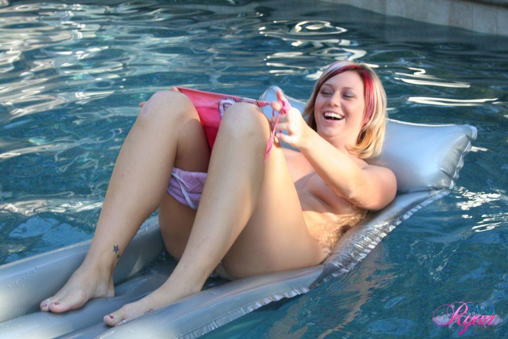 Pictures of teen Tara Ryan relaxing in the pool #60054984