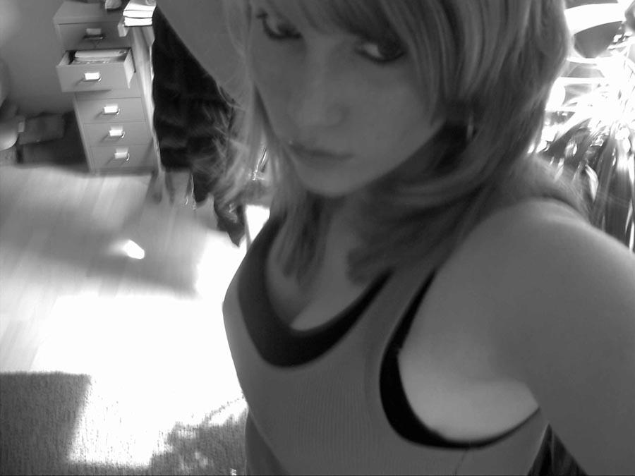 Black and white self-shots from this blonde amateur cutie #60657623