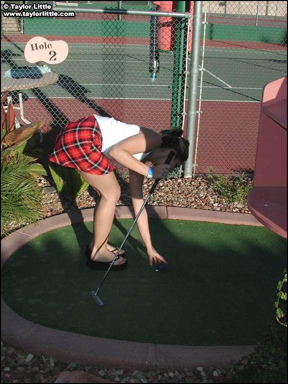 Pictures of Taylor Little and Jordan Capri playing kinky golf #55589007