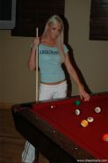 Teen Babe Strips On Pool Table